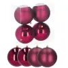 Kalėdiniai rutuliai Springos CA1185 4 vnt šventinės dekoracijos pakabinamos 12 cm bordo spalvos