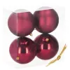 Kalėdiniai rutuliai Springos CA1185 4 vnt šventinės dekoracijos pakabinamos 12 cm bordo spalvos