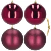 Kalėdiniai rutuliai Springos CA1185 4 vnt šventinės dekoracijos pakabinamos 12 cm bordo spalvos