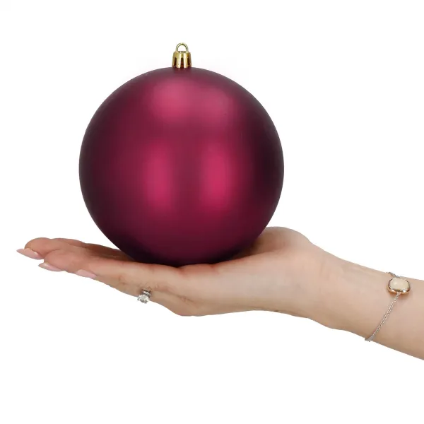 Kalėdiniai rutuliai Springos CA1185 4 vnt šventinės dekoracijos pakabinamos 12 cm bordo spalvos