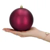 Kalėdiniai rutuliai Springos CA1185 4 vnt šventinės dekoracijos pakabinamos 12 cm bordo spalvos