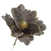 Bethlehem star, artificial flower with clip Springos CA1229 gray-gold with glitter
