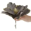 Bethlehem star, artificial flower with clip Springos CA1229 gray-gold with glitter
