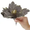 Bethlehem star, artificial flower with clip Springos CA1229 gray-gold with glitter
