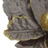 Bethlehem star, artificial flower with clip Springos CA1229 gray-gold with glitter