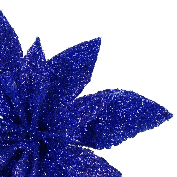 Bethlehem star, artificial poinsettia flower Springos CA1239 navy blue with glitter