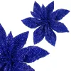 Bethlehem star, artificial poinsettia flower Springos CA1239 navy blue with glitter