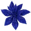 Bethlehem star, artificial poinsettia flower Springos CA1239 navy blue with glitter