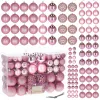 Christmas tree ornament set Springos CA0133, 100 pcs, 6/4/3 cm, pink