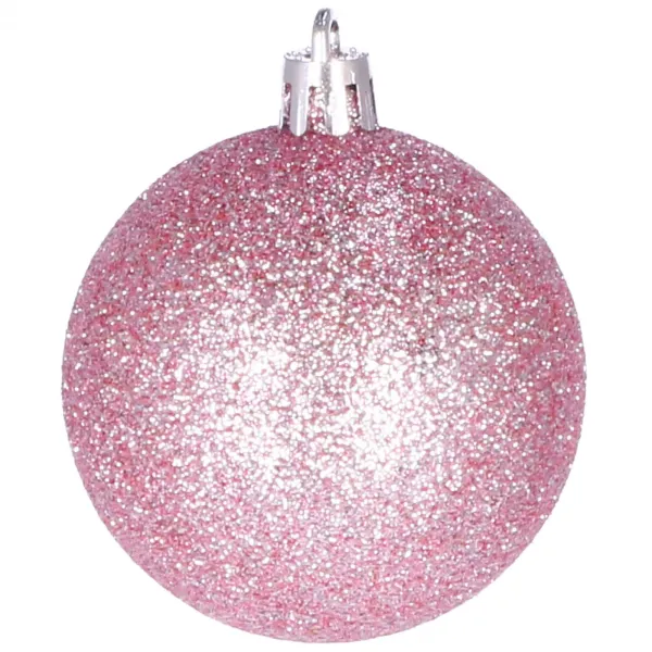 Christmas tree ornament set Springos CA0133, 100 pcs, 6/4/3 cm, pink