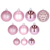 Christmas tree ornament set Springos CA0133, 100 pcs, 6/4/3 cm, pink