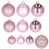 Christmas tree ornament set Springos CA0133, 100 pcs, 6/4/3 cm, pink