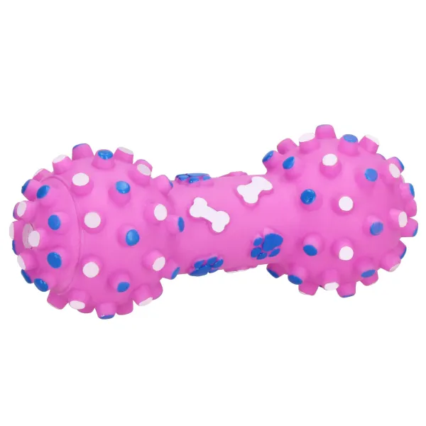 Гелевая игрушка для собак, косточка с пищалкой, Springos PA0286 розовая