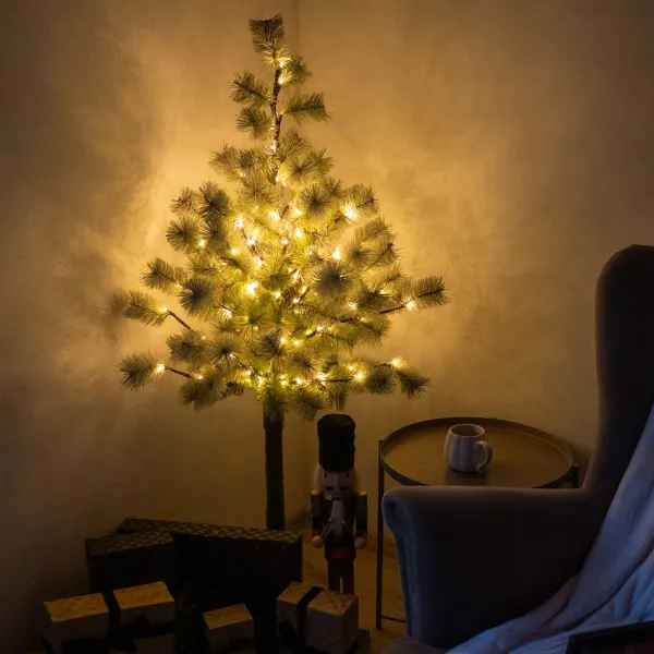 Dirbtinė eglutė ant kamieno su apšvietimu Springos CL0860, 128 LED, 150 cm.
