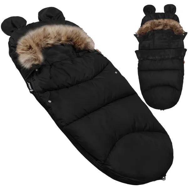 Miegmaišis vežimėliui 4 in 1, miegmaišis Springos SB0046 96 cm juodas