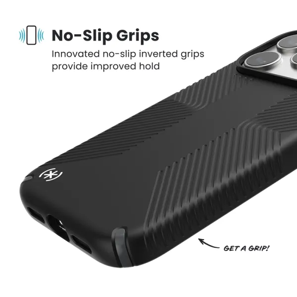 Speck Presidio2 Grip MagSafe - iPhone 17 Pro Max Case (Black / Slate Gray / White)
