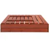 Uždara smėlio dėžė su suolais Springos SBP100SET04 100×100 cm impregnuotos medienos, su geotekstile ir plėve, ruda