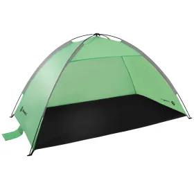 Paplūdimio palapinė Springos PT034, sodui 210×120×112 cm turistinė su krepšiu, UV apsauga žalia‑pilka‑juoda