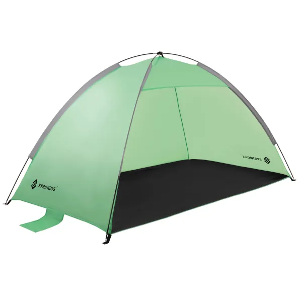 Rannatelk Springos PT034, aeda, 210×120×112 cm reisitelk koos kotiga, UV‑filtriga rohe‑hall‑must
