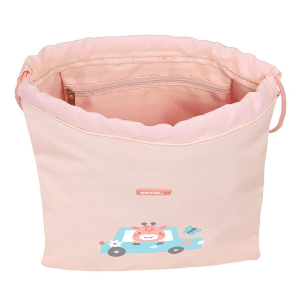 Backpack with Strings Safta Jirafa Coral 26 x 34 x 1 cm