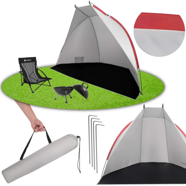Tourist tent 220x120x120 cm beach with cover, screen gray-black