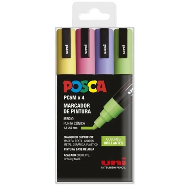 Marķieru komplekts POSCA PC-5M Bright 4 Daudzums