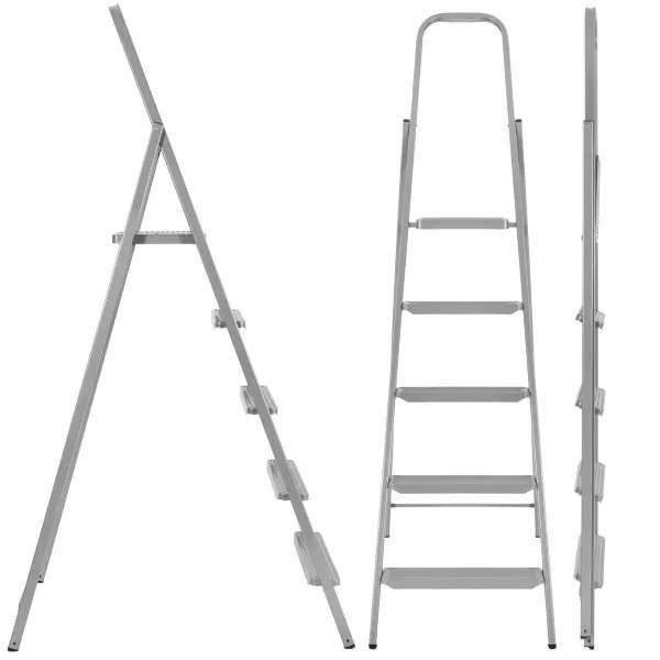 Sulankstomos kopėčios, daugiafunkcinės, aukštis 167 cm, plieninės pakopos, 5 pakopos, iki 150 kg
