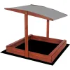 Uždara smėlio dėžė su suolais ir stogeliu Springos SBP140RSET02 140x140 cm