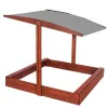 Uždara smėlio dėžė su suolais ir stogeliu Springos SBP140RSET02 140x140 cm