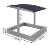 Medinė smėlio dėžė su stogeliu Springos SBP120RSET01 120x120 cm su suolais