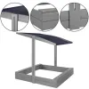 Medinė smėlio dėžė su stogeliu Springos SBP120RSET01 120x120 cm su suolais