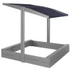Medinė smėlio dėžė su stogeliu Springos SBP120RSET01 120x120 cm su suolais