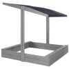 Medinė smėlio dėžė su stogeliu Springos SBP120RSET01 120x120 cm su suolais