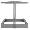 Medinė smėlio dėžė su stogeliu Springos SBP120RSET01 120x120 cm su suolais