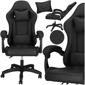 Springos HF0035 Office Chair, black eco-leather