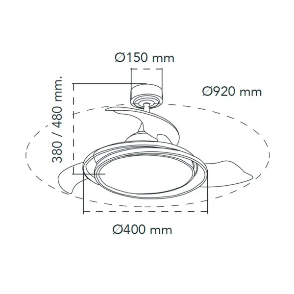 Ceiling Fan CristalRecord Silver 40 W Ø 40 cm