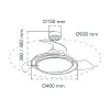 Ceiling Fan CristalRecord Silver 40 W Ø 40 cm