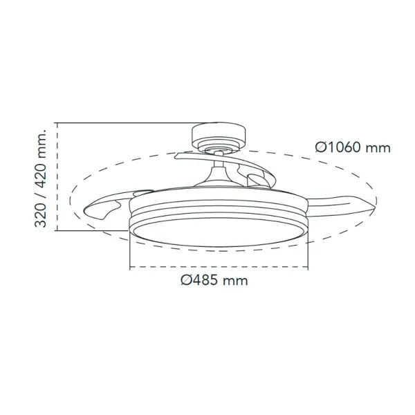 Laeventilaator CristalRecord 72 W Ø 106 cm