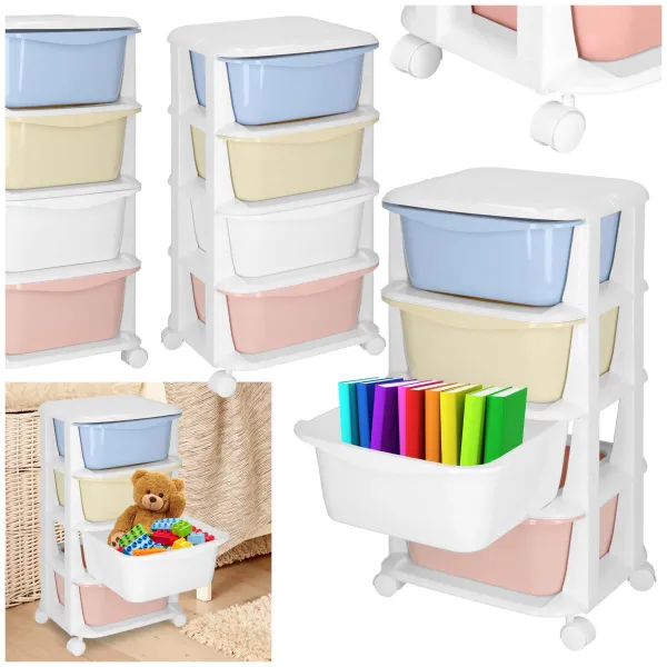 Springos HA0214 Mobile Cabinet with 4 Drawers on Wheels