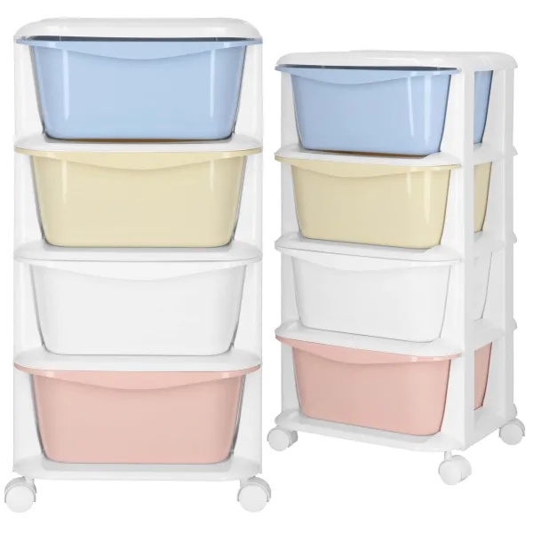 Springos HA0214 Mobile Cabinet with 4 Drawers on Wheels