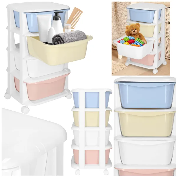Springos HA0214 Mobile Cabinet with 4 Drawers on Wheels