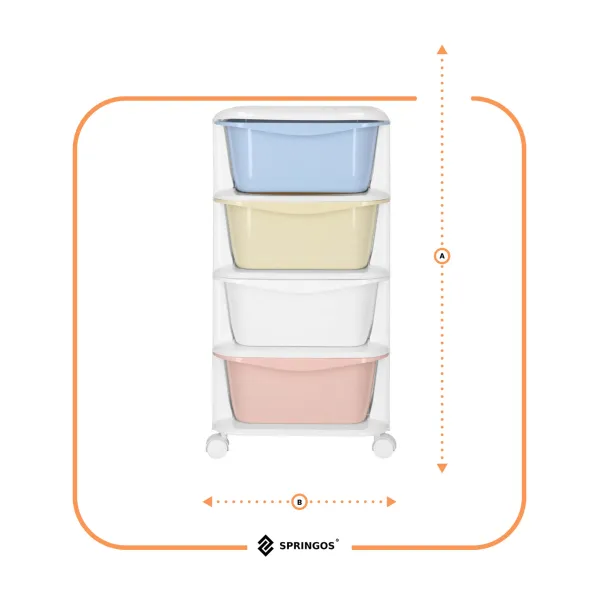 Springos HA0214 Mobile Cabinet with 4 Drawers on Wheels