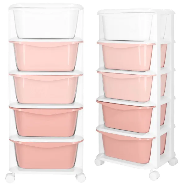 Mobile Storage Cabinet on Wheels with 5 Drawers Springos HA0211