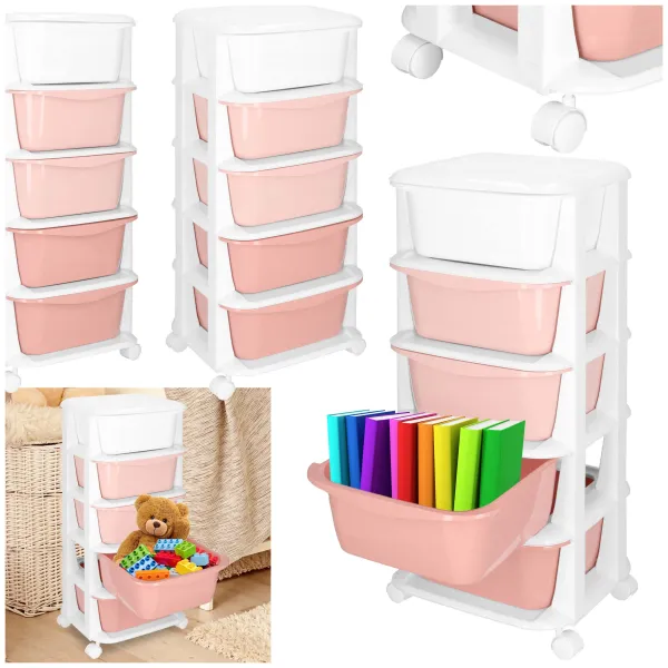 Mobile Storage Cabinet on Wheels with 5 Drawers Springos HA0211