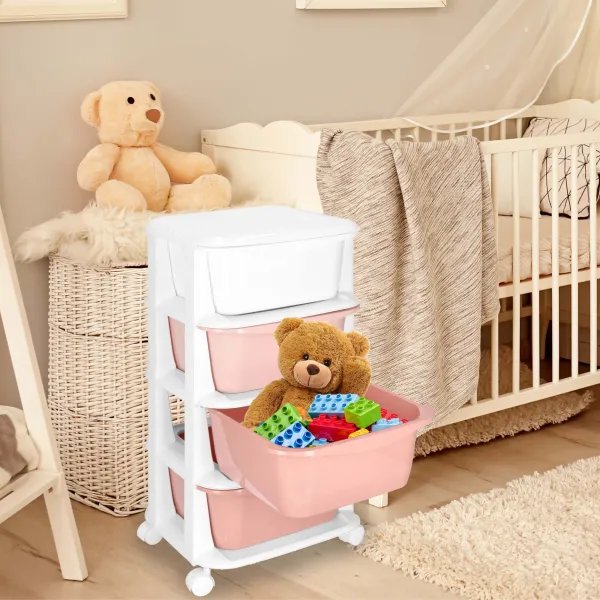 Mobile Drawer Cabinet on Wheels with 4 Drawers Springos HA0212