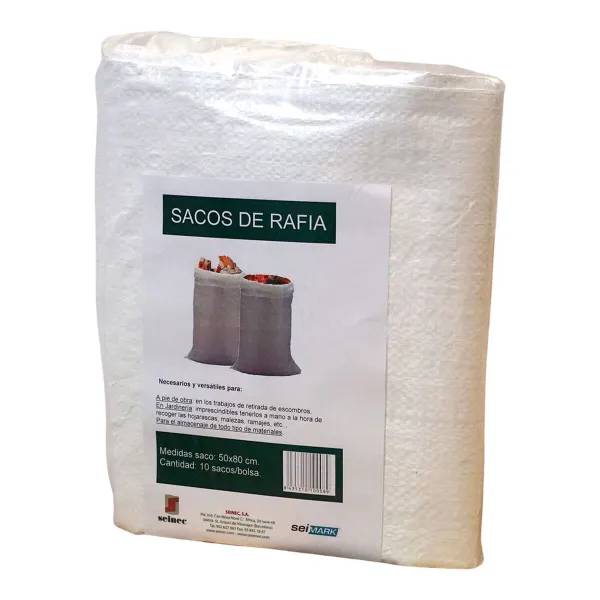 Debris Sack Seimark White Raffia 60 x 100 cm (10 Units)