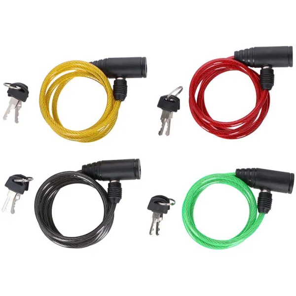 Dunlop - Keyed spiral bike lock (Yellow)
