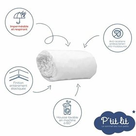 Cot protector P'TIT LIT White 25 Pieces