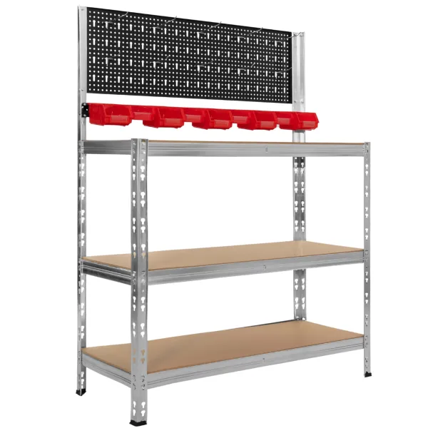 Darbo stalas Springos HA5276 136x101x40 cm, apkrova 620 kg, darbo paviršius su įrankių lentynomis garažui