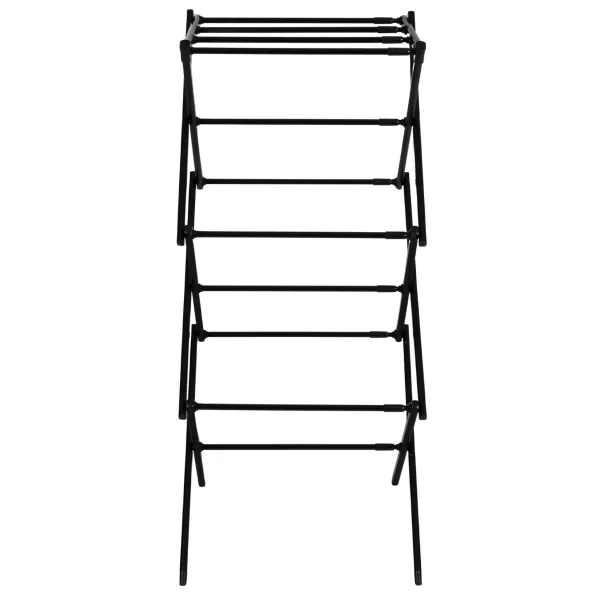 Clothes drying rack Springos HA0210 with adjustable length, telescopic, foldable, black